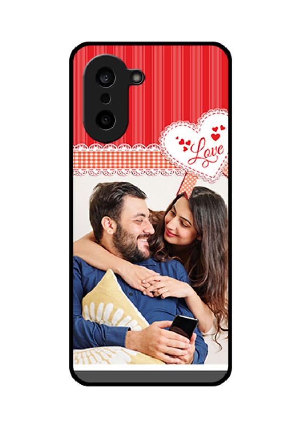 OnePlus Nord CE 5 5G Custom Glass Phone Case - Red Love Pattern Design