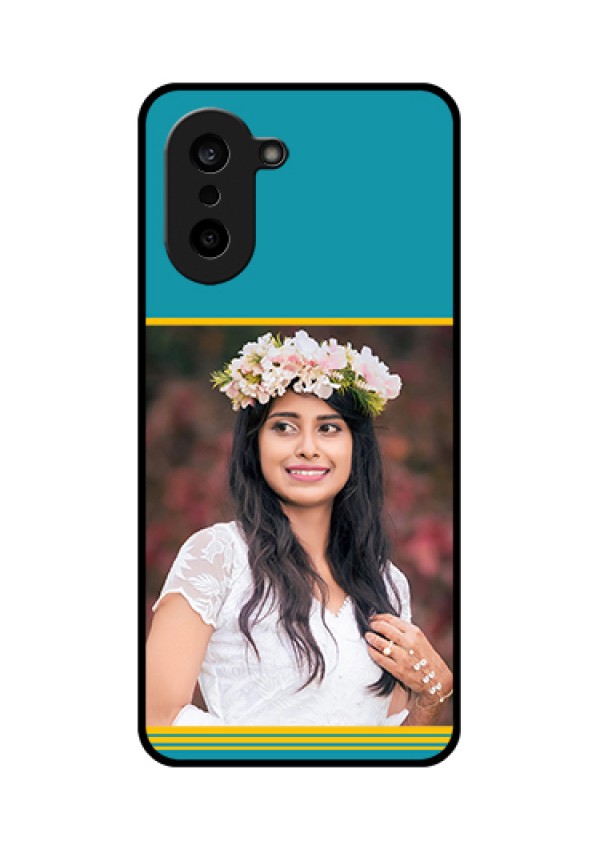 OnePlus Nord CE 5 5G Custom Glass Phone Case - Yellow & Blue Design