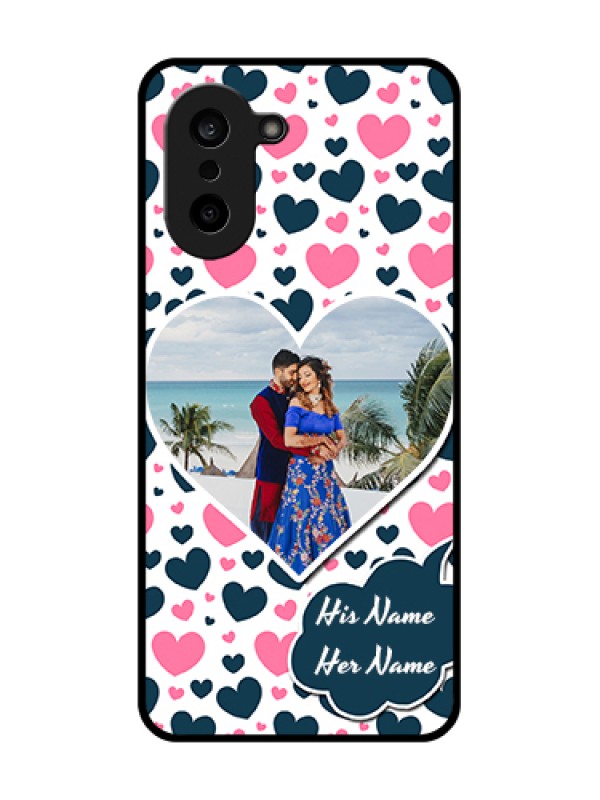 Custom OnePlus Nord CE 5 5G Custom Glass Phone Case - Pink & Blue Heart Design
