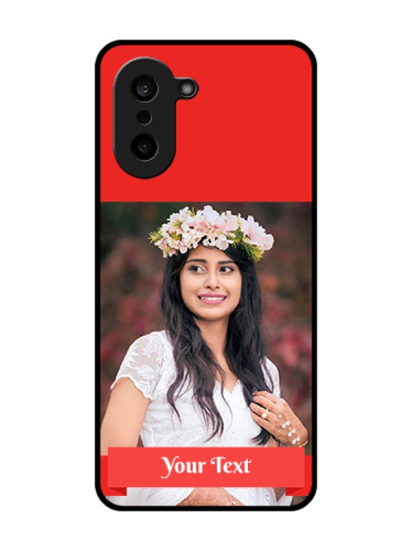 Custom OnePlus Nord CE 5 5G Custom Glass Phone Case - Simple Red Color Design