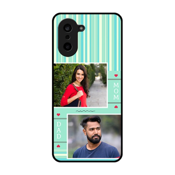 OnePlus Nord CE 5 5G Custom Glass Phone Case - Mom & Dad Pic Design