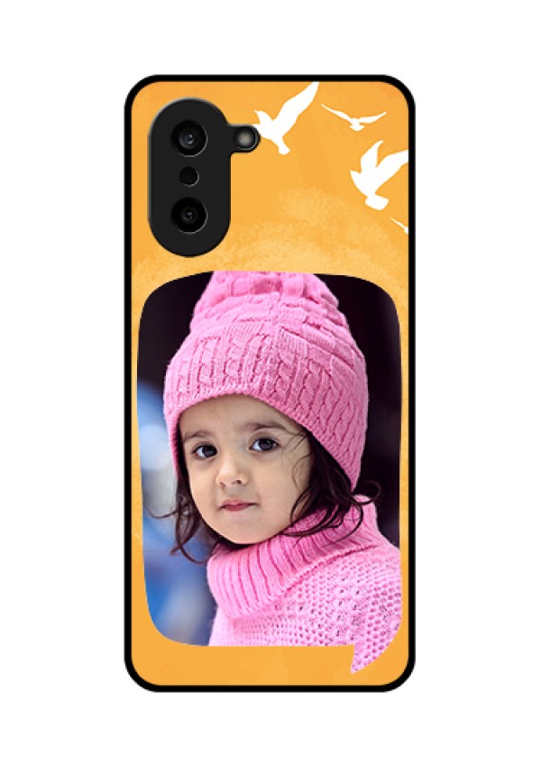 OnePlus Nord CE 5 5G Custom Glass Phone Case - Water Color Design With Bird Icons