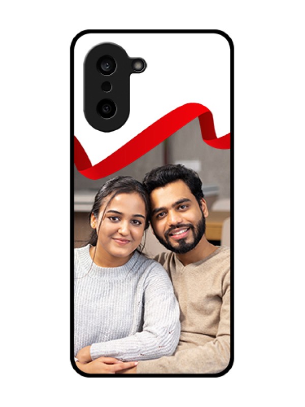 Custom OnePlus Nord CE 5 5G Custom Glass Phone Case - Red Ribbon Frame Design