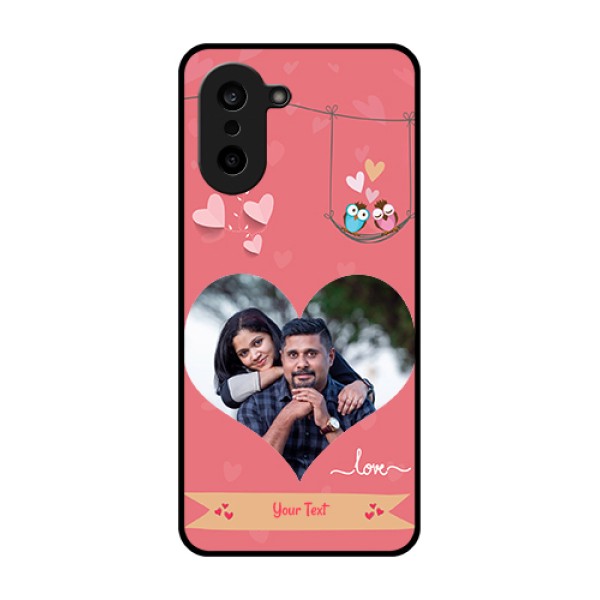 OnePlus Nord CE 5 5G Custom Glass Phone Case - Peach Color Love Design OnePlus Nord CE 5 5G Custom Glass Phone Case - Peach Color Love Design