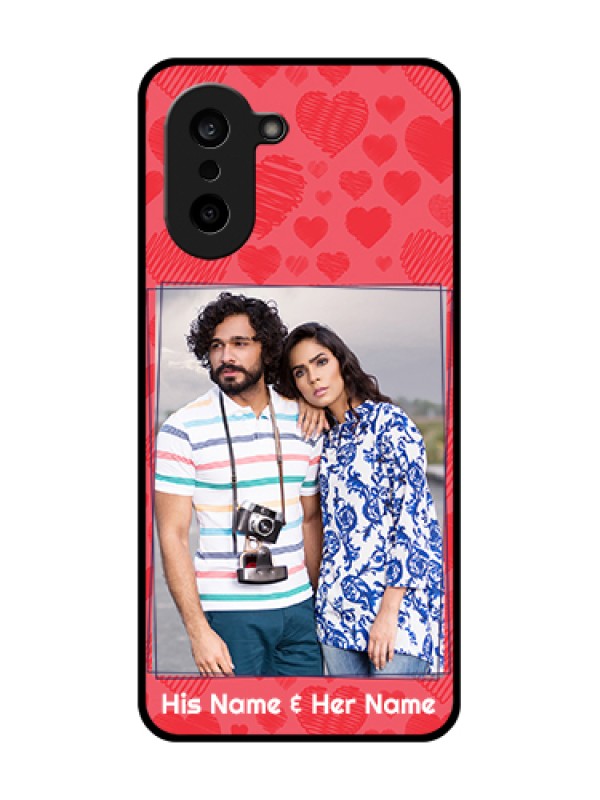 Custom OnePlus Nord CE 5 5G Custom Glass Phone Case - With Red Heart Symbols Design