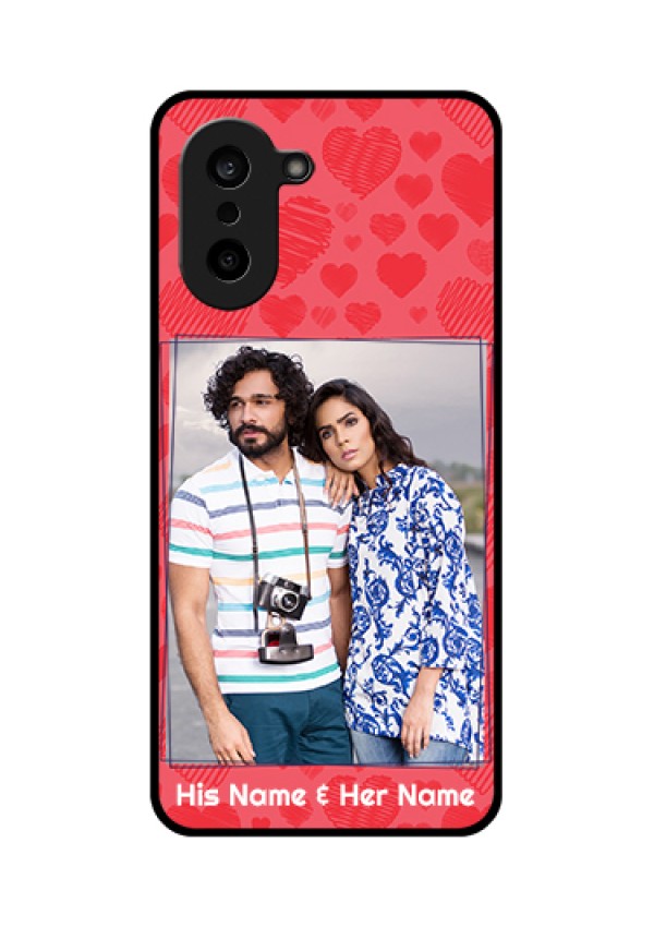 OnePlus Nord CE 5 5G Custom Glass Phone Case - With Red Heart Symbols Design