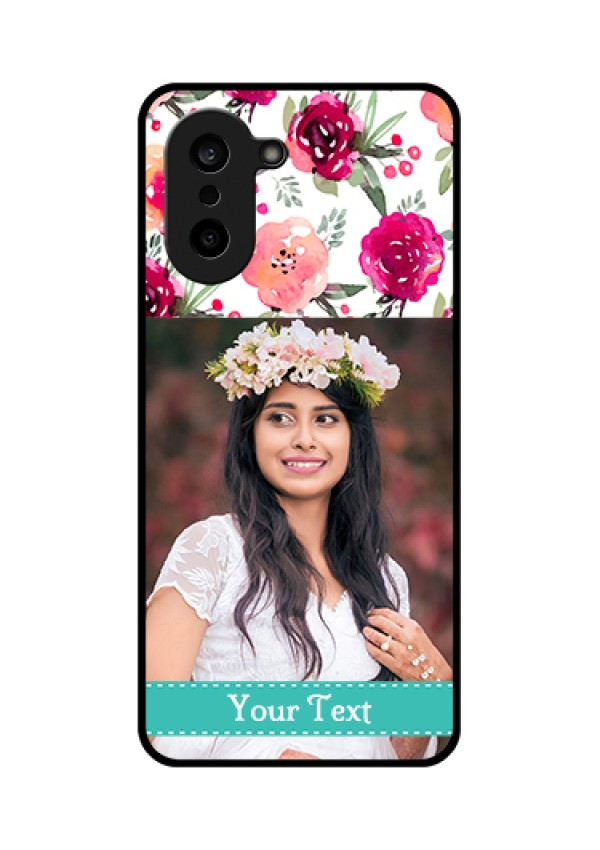OnePlus Nord CE 5 5G Custom Glass Phone Case - Water Colors Floral Design