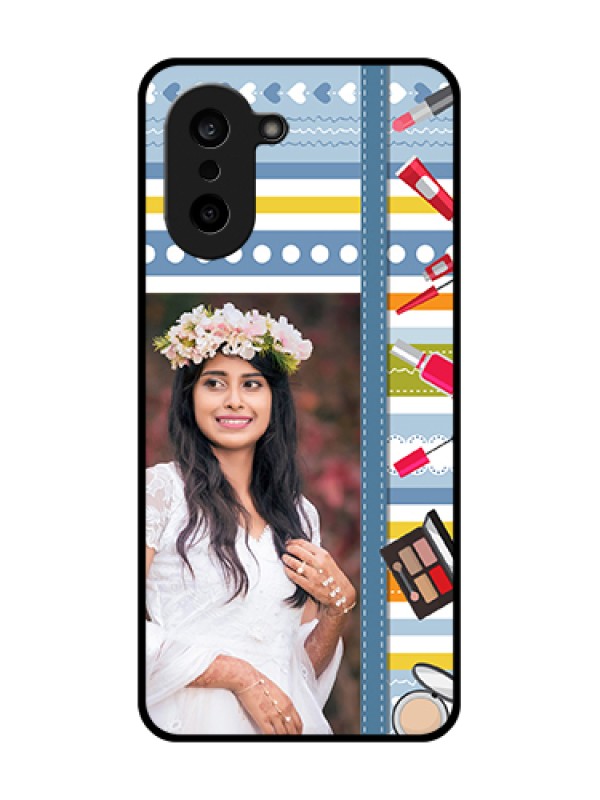 Custom OnePlus Nord CE 5 5G Custom Glass Phone Case - Makeup Icons Design