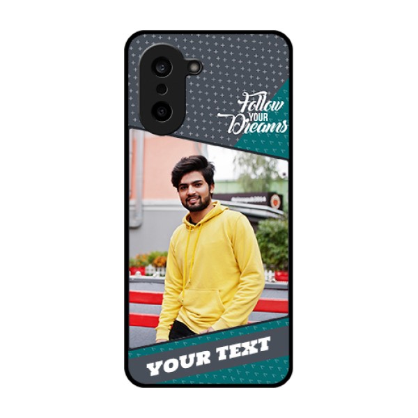 OnePlus Nord CE 5 5G Custom Glass Phone Case - Background Pattern Design With Quote