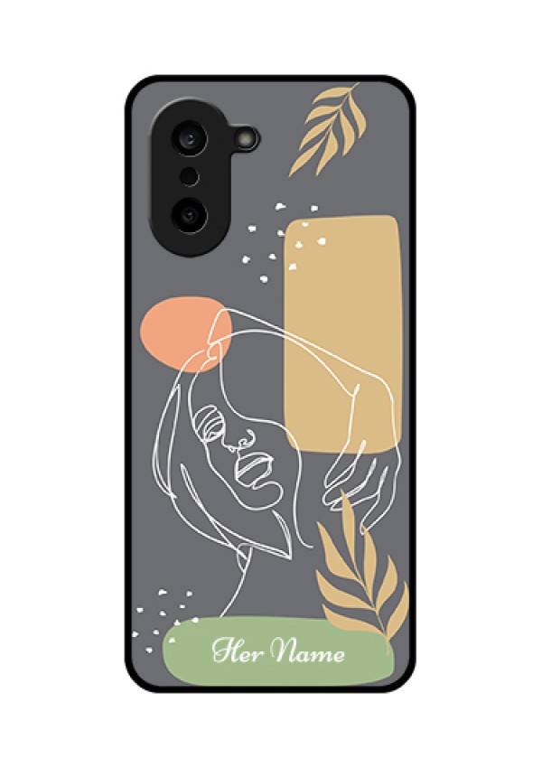 OnePlus Nord CE 5 5G Custom Glass Phone Case - Gazing Woman Line Art Design
