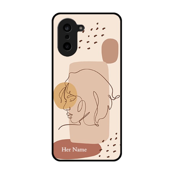 OnePlus Nord CE 5 5G Custom Glass Phone Case - Calm Woman Line Art Design OnePlus Nord CE 5 5G Custom Glass Phone Case - Calm Woman Line Art Design