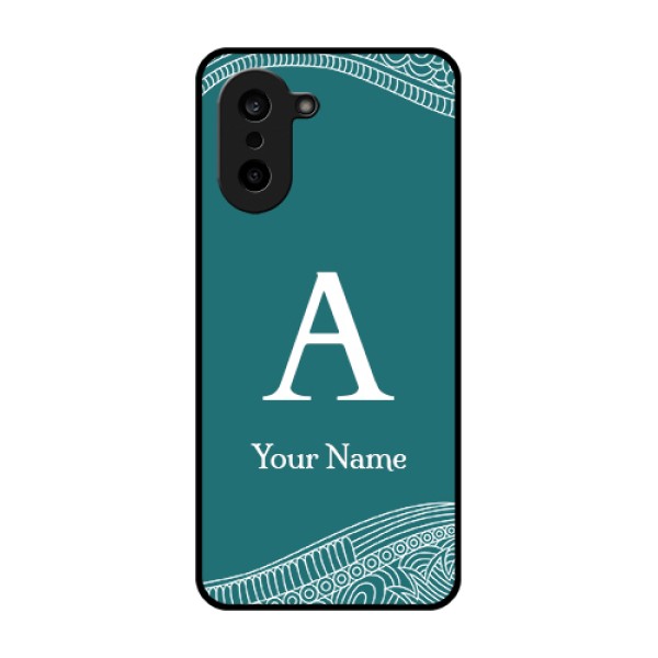 OnePlus Nord CE 5 5G Custom Glass Phone Case - Line Art Pattern With Custom Name Design OnePlus Nord CE 5 5G Custom Glass Phone Case - Line Art Pattern With Custom Name Design