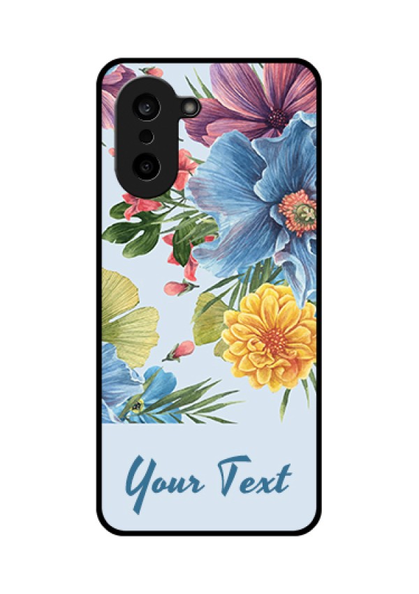 OnePlus Nord CE 5 5G Custom Glass Phone Case - Stunning Watercolored Flowers Painting Design