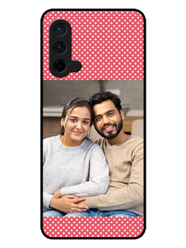 Custom Oneplus Nord CE 5G Custom Glass Phone Case  - White Dotted Design