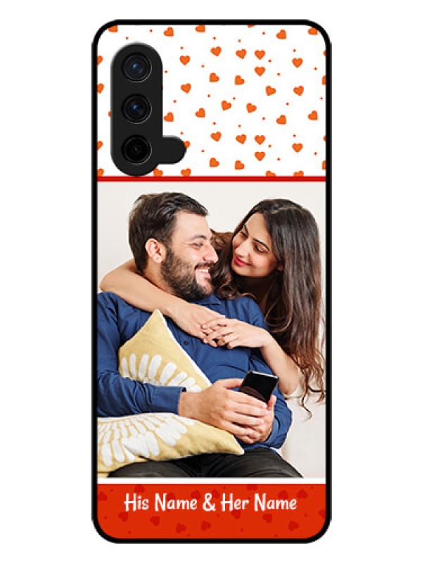 Custom Oneplus Nord CE 5G Custom Glass Phone Case  - Orange Love Symbol Design