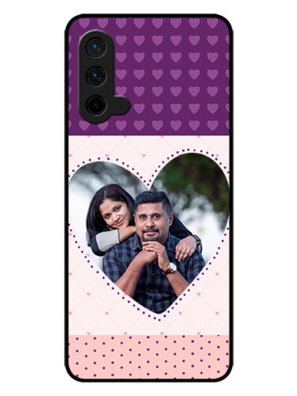 Custom Oneplus Nord CE 5G Custom Glass Phone Case  - Violet Love Dots Design