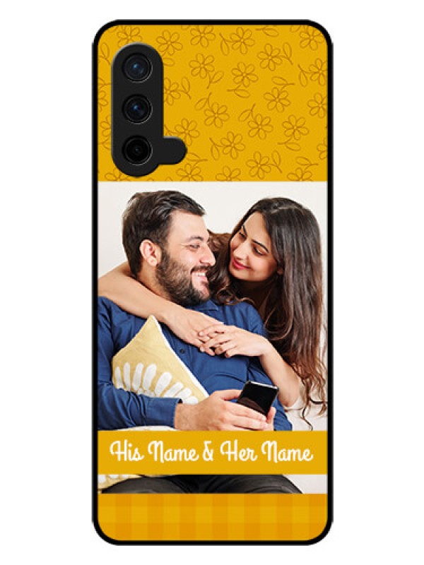 Custom Oneplus Nord CE 5G Custom Glass Mobile Case  - Yellow Floral Design