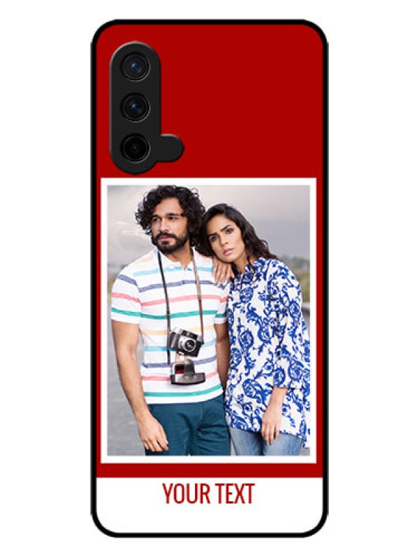 Custom Oneplus Nord CE 5G Personalized Glass Phone Case  - Simple Red Color Design