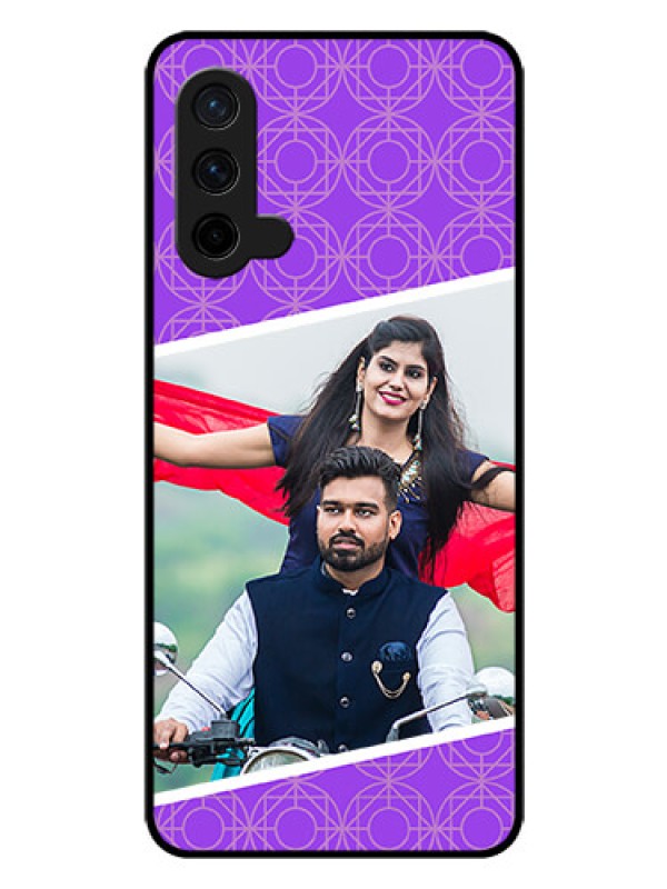 Custom Oneplus Nord CE 5G Custom Glass Phone Case  - Violet Pattern Design