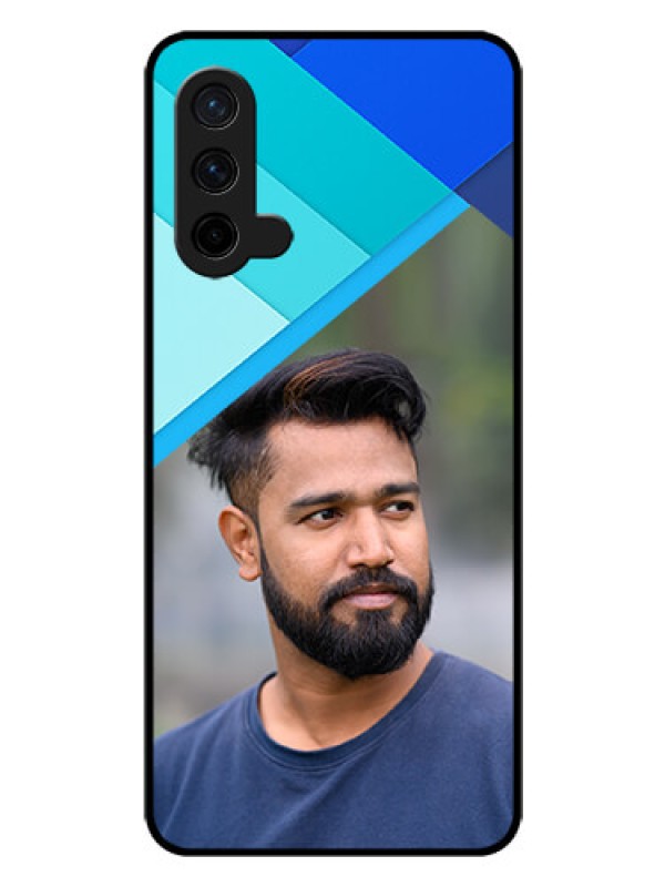 Custom Oneplus Nord CE 5G Custom Glass Phone Case  - Blue Pattern Design