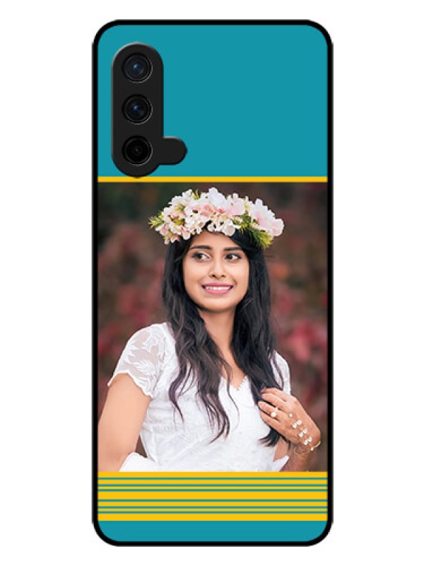 Custom Oneplus Nord CE 5G Custom Glass Phone Case  - Yellow & Blue Design 