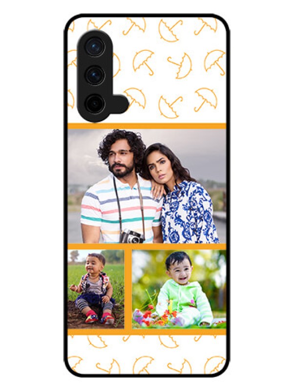 Custom Oneplus Nord CE 5G Custom Glass Mobile Case  - Yellow Pattern Design