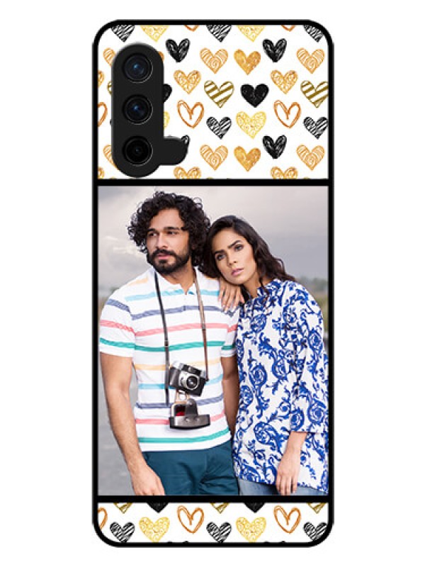 Custom Oneplus Nord CE 5G Photo Printing on Glass Case  - Love Symbol Design
