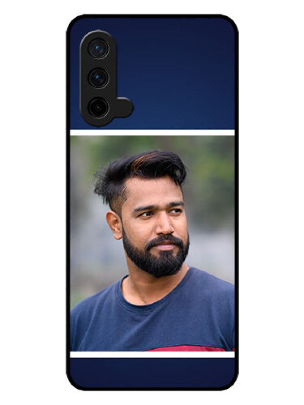 Custom Oneplus Nord CE 5G Personalized Glass Phone Case  - Simple Royal Blue Design