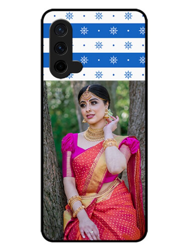 Custom Oneplus Nord CE 5G Photo Printing on Glass Case  - Snow Pattern Design