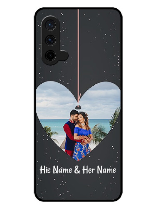 Custom Oneplus Nord CE 5G Custom Glass Phone Case  - Hanging Heart Design