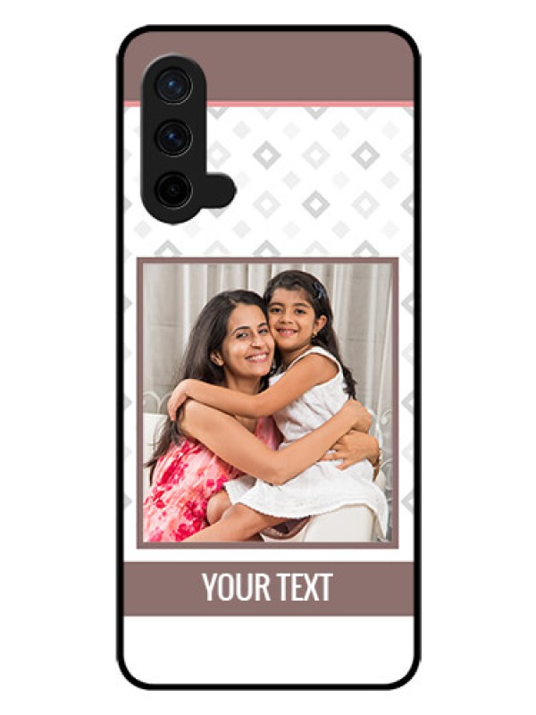 Custom Oneplus Nord CE 5G Photo Printing on Glass Case  - Simple Diamond Design