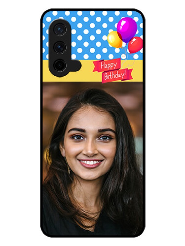 Custom Oneplus Nord CE 5G Custom Glass Mobile Case  - Happy Birthday Design