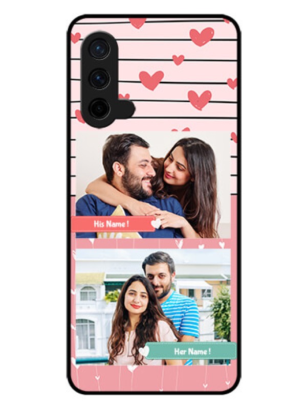 Custom Oneplus Nord CE 5G Custom Glass Mobile Case  - Photo with Heart Design