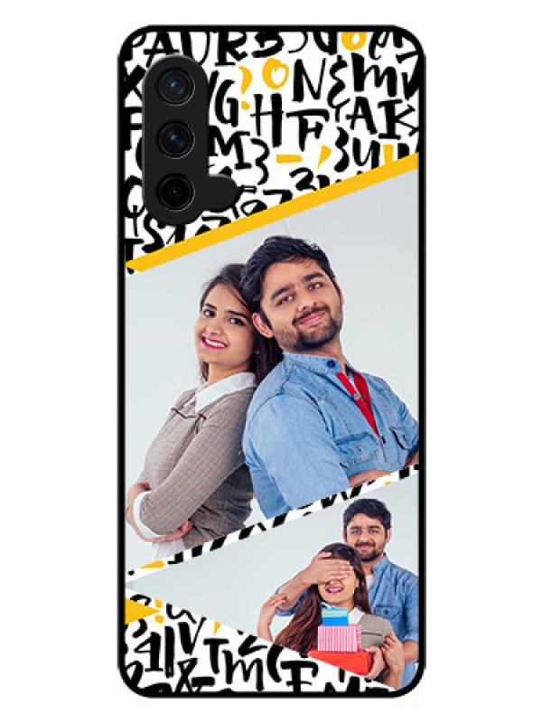 Custom Oneplus Nord CE 5G Custom Glass Mobile Case  - Letters Pattern Design