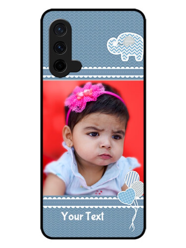 Custom Oneplus Nord CE 5G Photo Printing on Glass Case  - with Kids Pattern Design