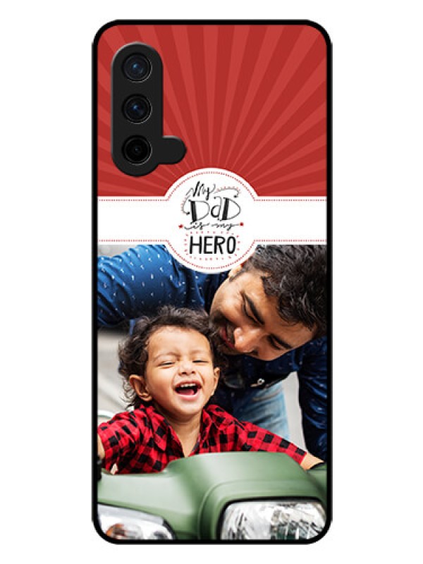 Custom Oneplus Nord CE 5G Photo Printing on Glass Case  - My Dad Hero Design