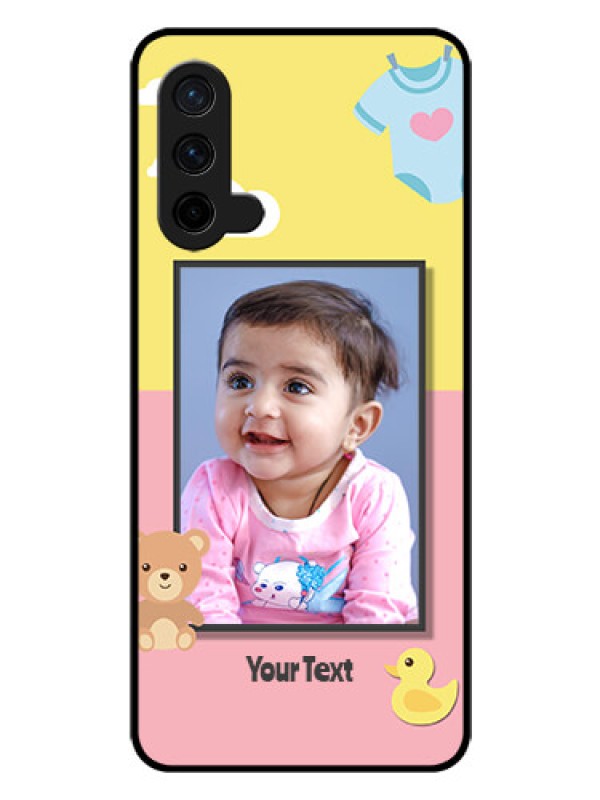 Custom Oneplus Nord CE 5G Photo Printing on Glass Case  - Kids 2 Color Design