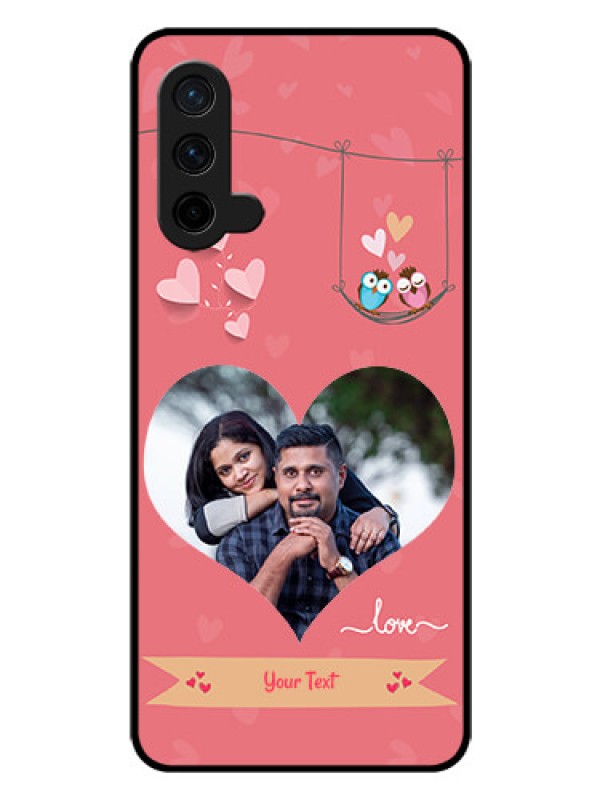 Custom Oneplus Nord CE 5G Personalized Glass Phone Case  - Peach Color Love Design 