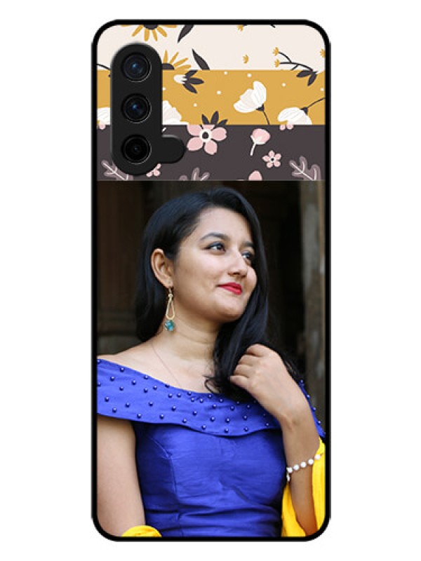 Custom Oneplus Nord CE 5G Custom Glass Phone Case  - Stylish Floral Design