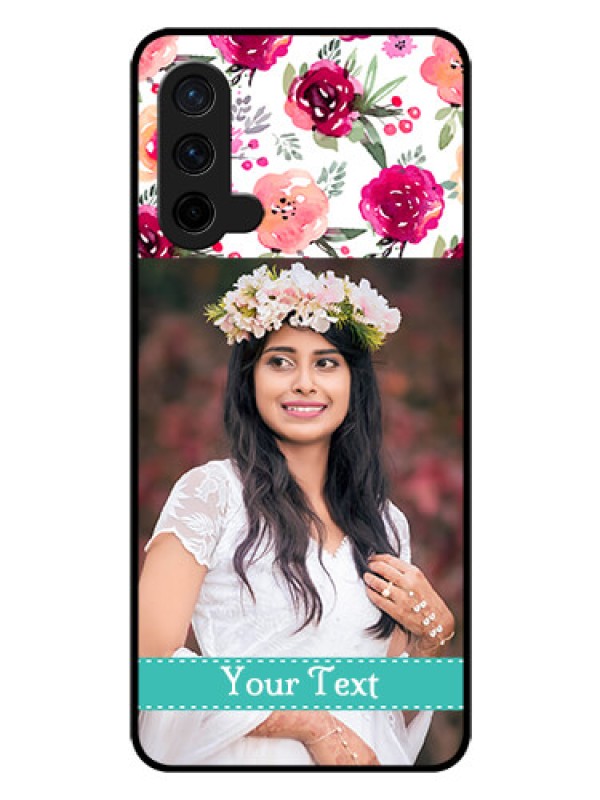 Custom Oneplus Nord CE 5G Custom Glass Phone Case  - Watercolor Floral Design