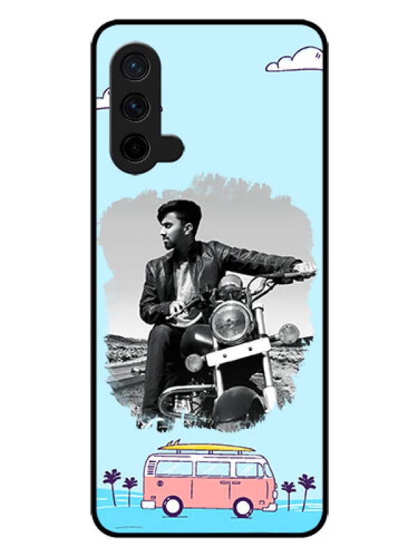 Custom Oneplus Nord CE 5G Photo Printing on Glass Case  - Travel & Adventure Design