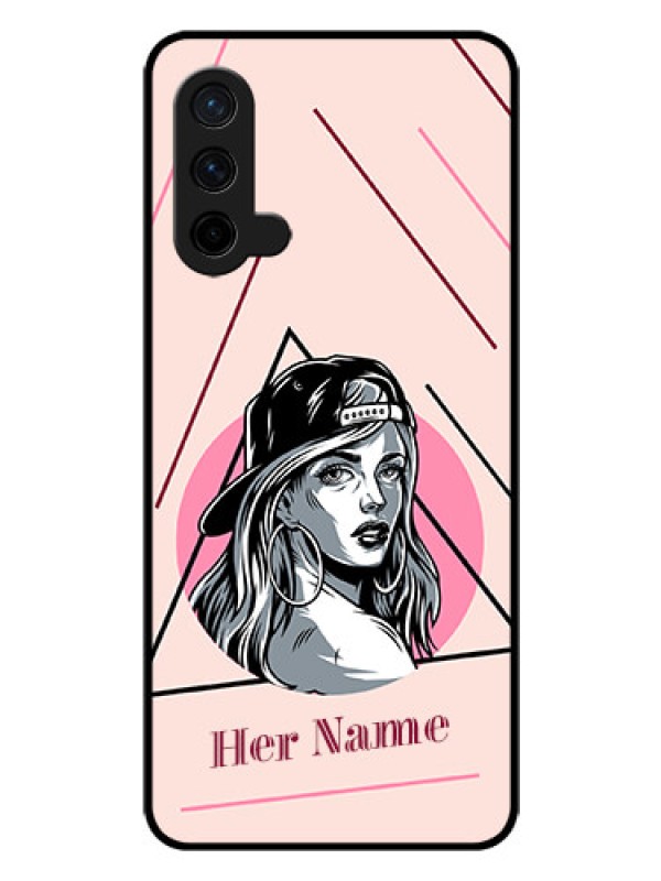 Custom OnePlus Nord CE 5G Personalized Glass Phone Case - Rockstar Girl Design