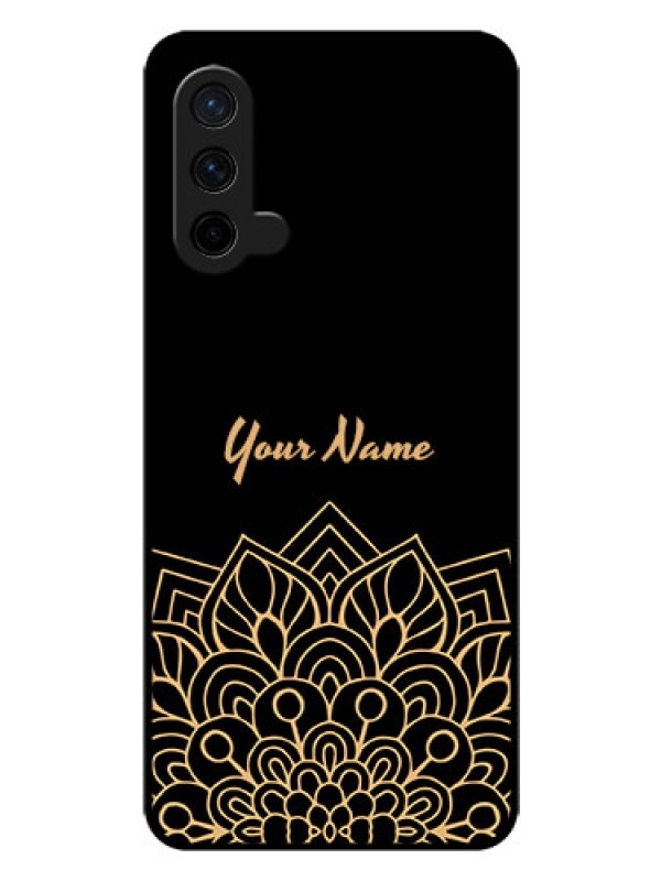Custom OnePlus Nord CE 5G Custom Glass Phone Case - Golden mandala Design