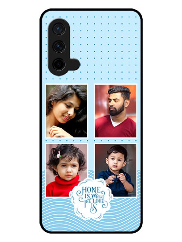 Custom OnePlus Nord CE 5G Custom Glass Phone Case - Cute love quote with 4 pic upload Design