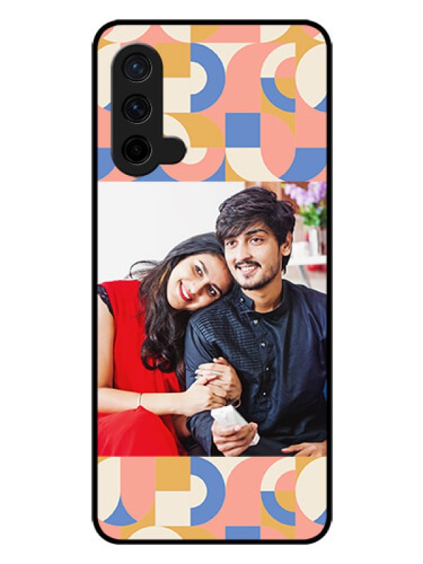 Custom OnePlus Nord CE 5G Photo Printing on Glass Case - Semi-circle Maze Pattern Design