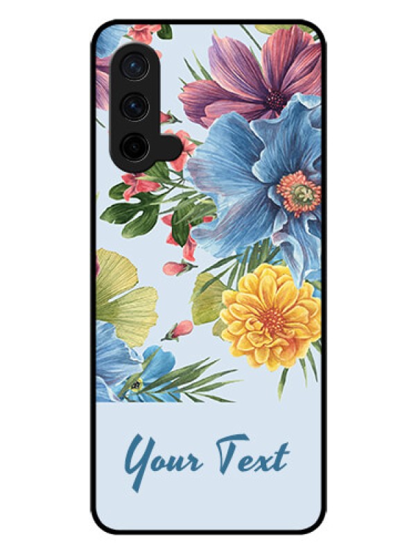 Custom OnePlus Nord CE 5G Custom Glass Mobile Case - Stunning Watercolored Flowers Painting Design