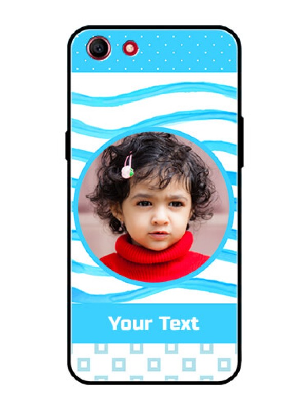 Custom Oppo A1 Custom Glass Phone Case  - Simple Blue Case Design