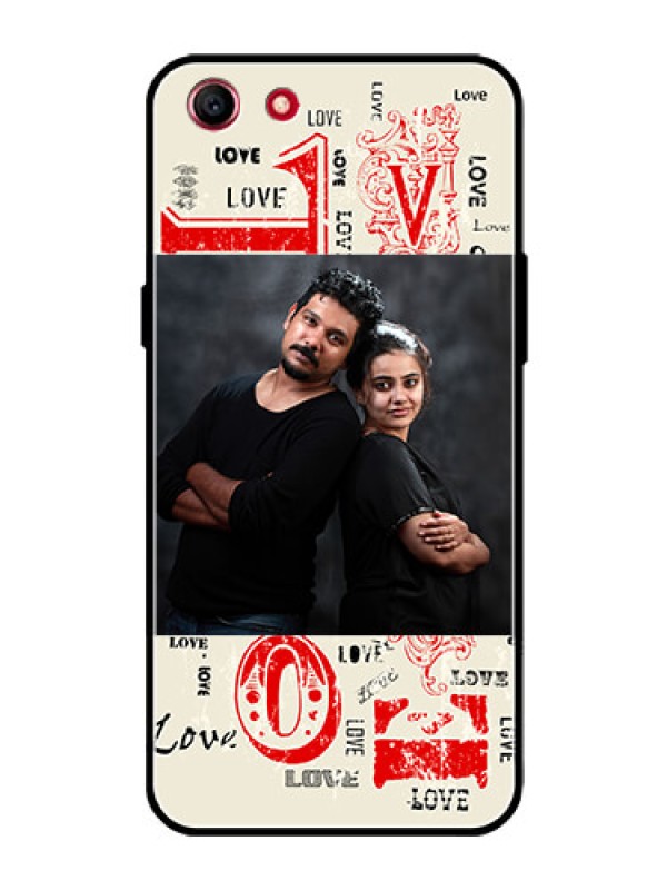 Custom Oppo A1 Photo Printing on Glass Case  - Trendy Love Design Case
