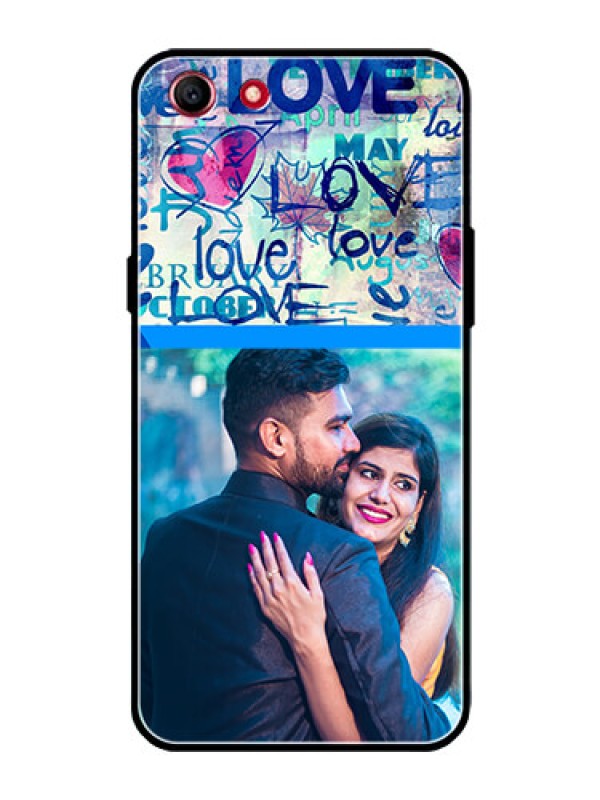 Custom Oppo A1 Custom Glass Mobile Case  - Colorful Love Design