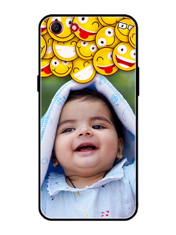 Custom Oppo A1 Custom Glass Mobile Case  - with Smiley Emoji Design
